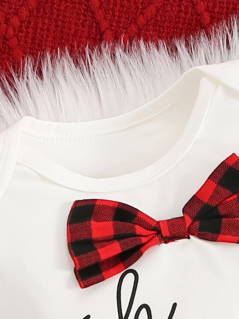 Bebis Pojkar Flickor Romper Bodysuit + Matchande Älgmönster Byxor Set För Jul Bebiskläder Outfit