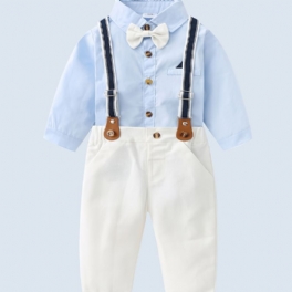 Bebis Pojkar Gentleman Outfit Långärmad Bodysuit & Suspender Pants Set