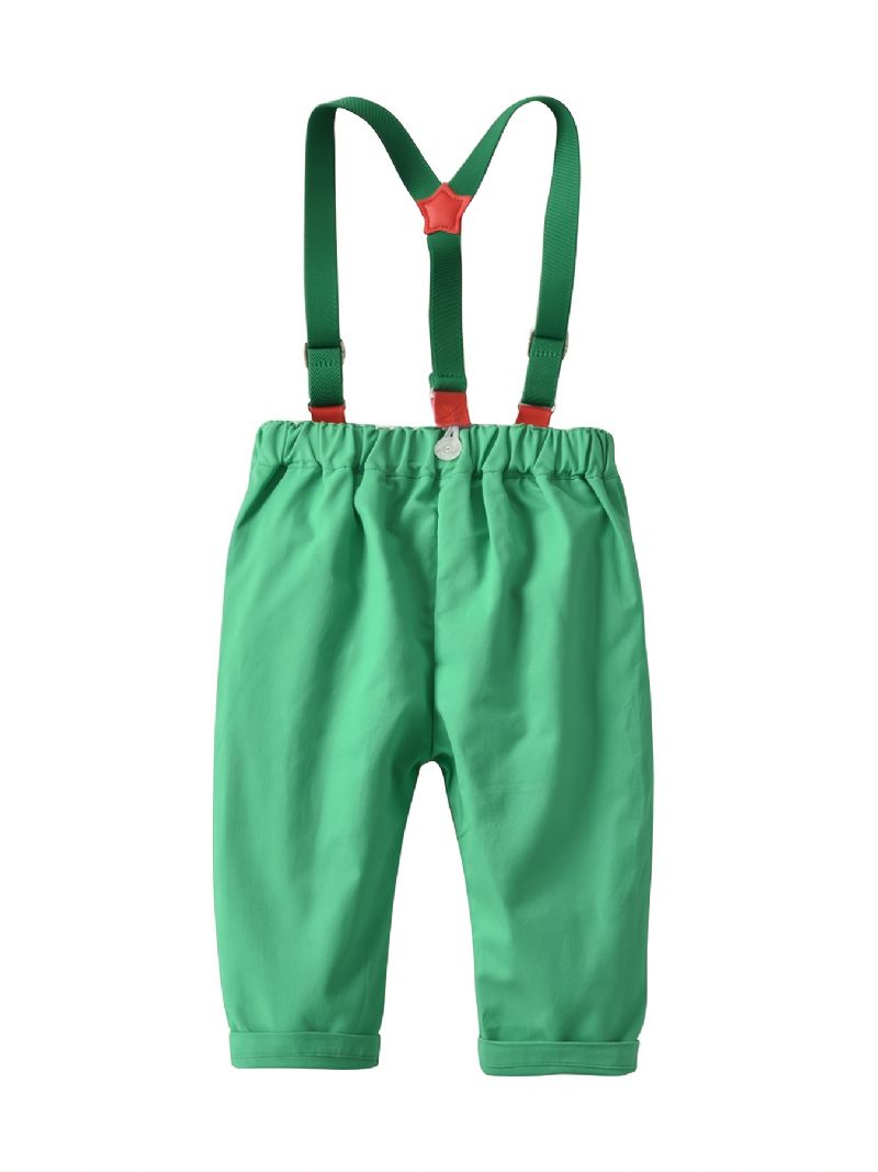 Bebis Pojkar Gentleman Outfit Långärmad Button-up Top & Suspender Byx Set Jul