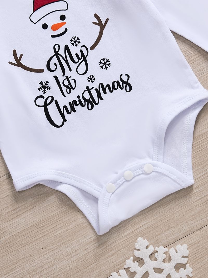 Bebis Pojkar Jultryck Onesie Romper Pläd Byxor Set