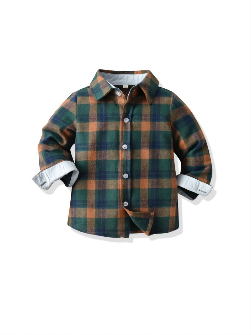 Bebis Pojkar Rutig Button-up Skjorta & Hängselbyxor Set Gentleman Set För Julfest