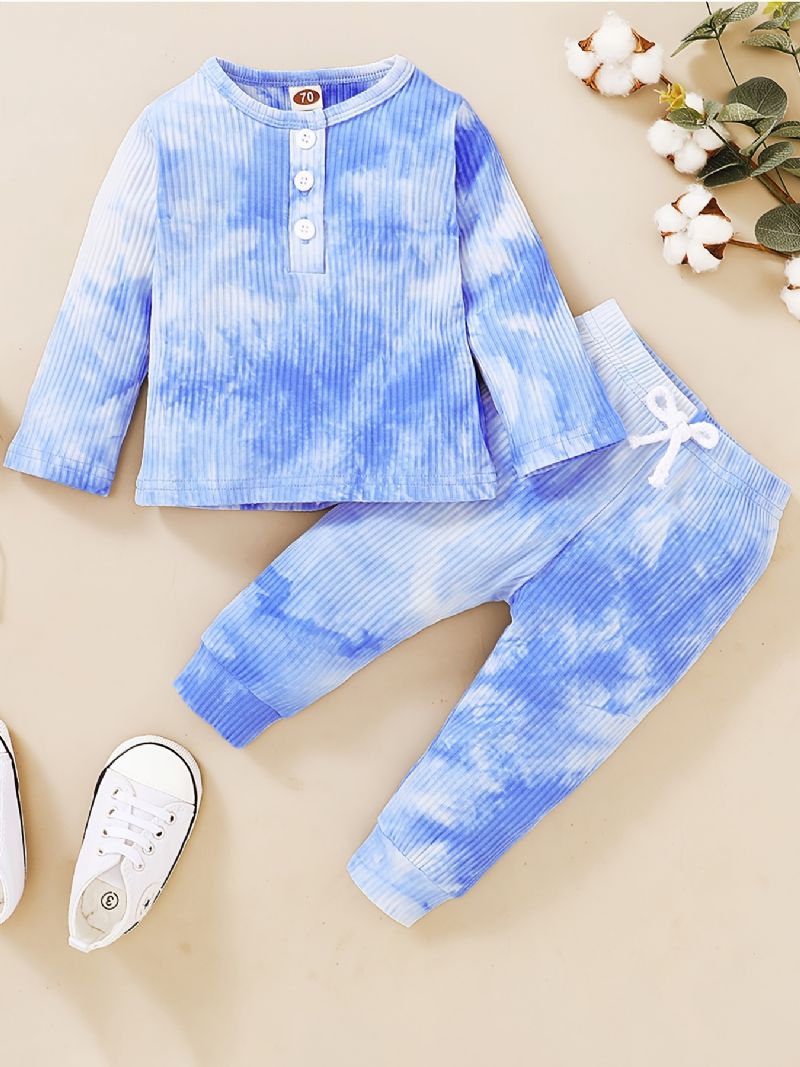 Bebis Pojkar Set Vinter Casual Tie Dye Bomull Långärmad Set