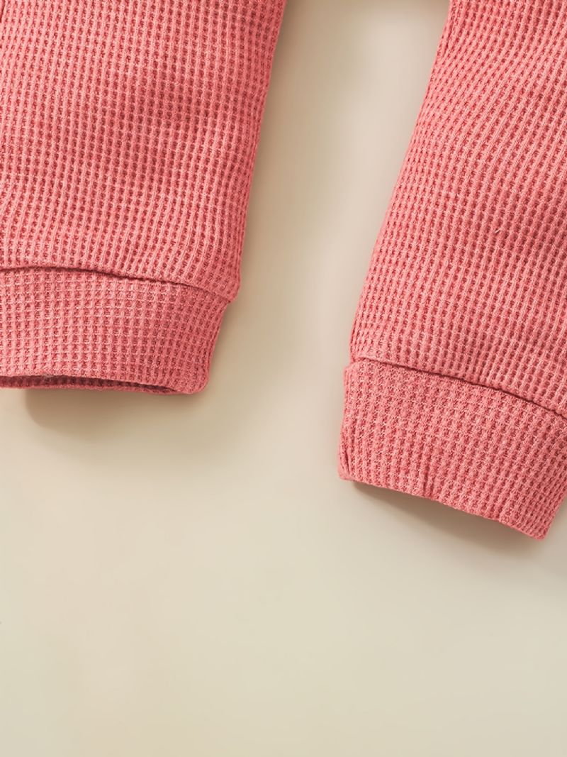Bebis Solid Långärmad Topp + Byxor + Hatt Set Kläder För Nyfödda Spädbarn Pojkar Flickor