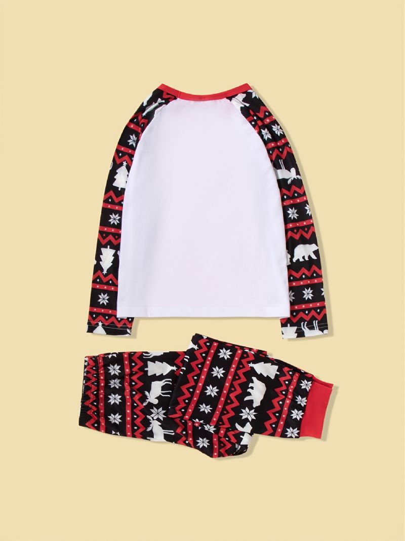 Christmas Pyjamas Sets Förälder-barn Casual Pepparkakor Man Alfabet Print Set