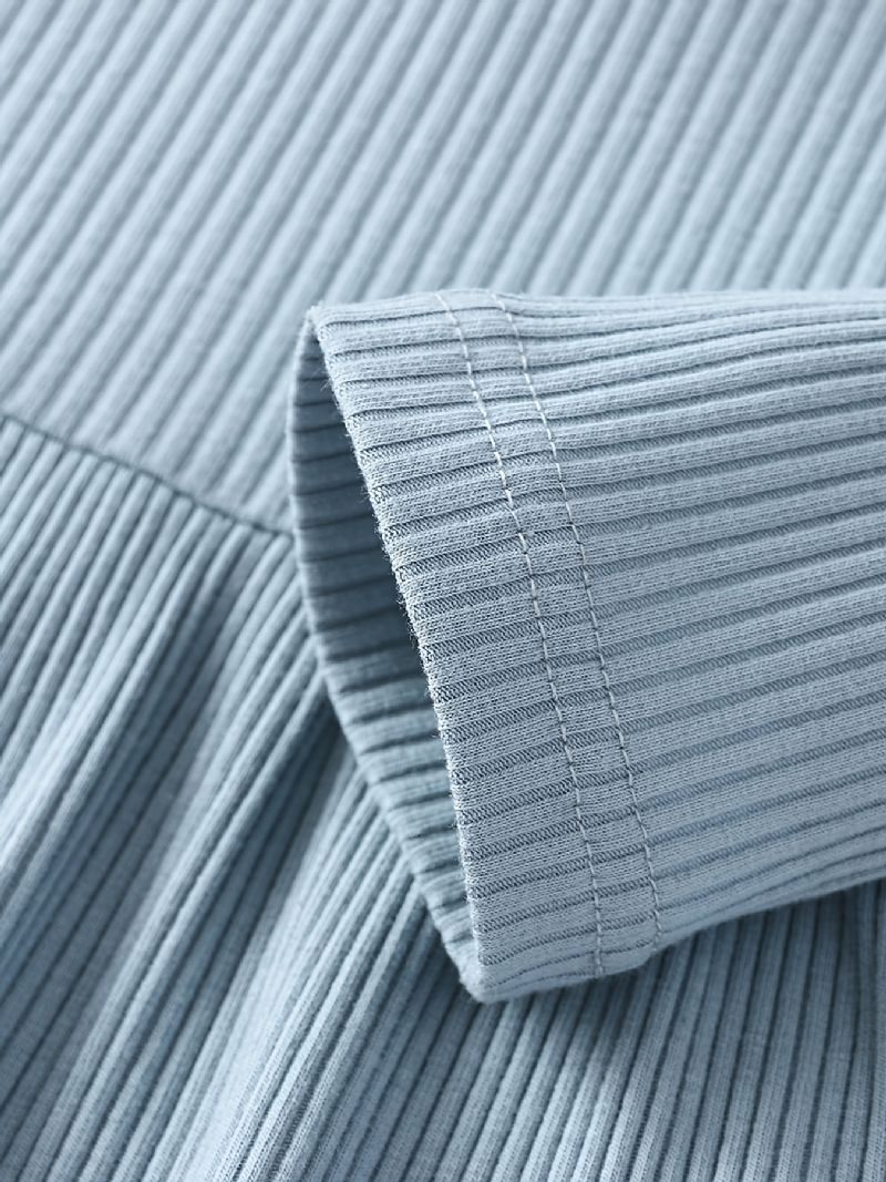 Flickor I Fast Ribbad Långärmad Topp + Matchande Byxuppsättning Bebiskläder