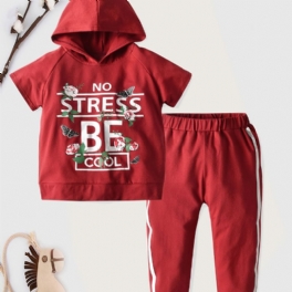 Flickor Långärmad Casual Hoodie + Matchande Colorblock Sweatpants Set Barnkläder Jul