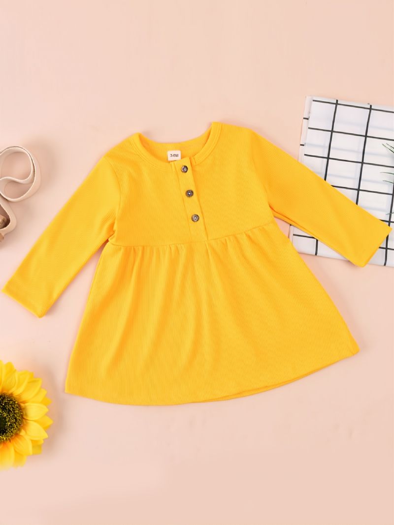Flickor Ruffle Solid Top & Jeansbyxor Set & Pannband Set