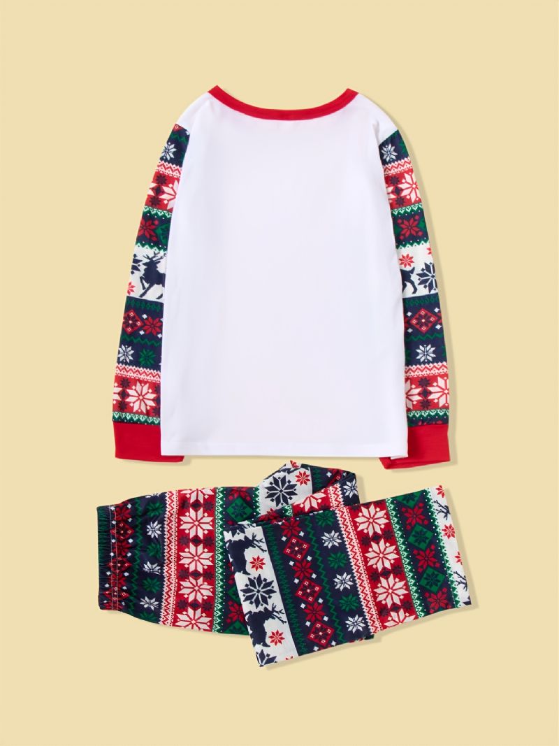 Jul Förälder-barn Casual Santa Alfabetet Print Pyjamas Set