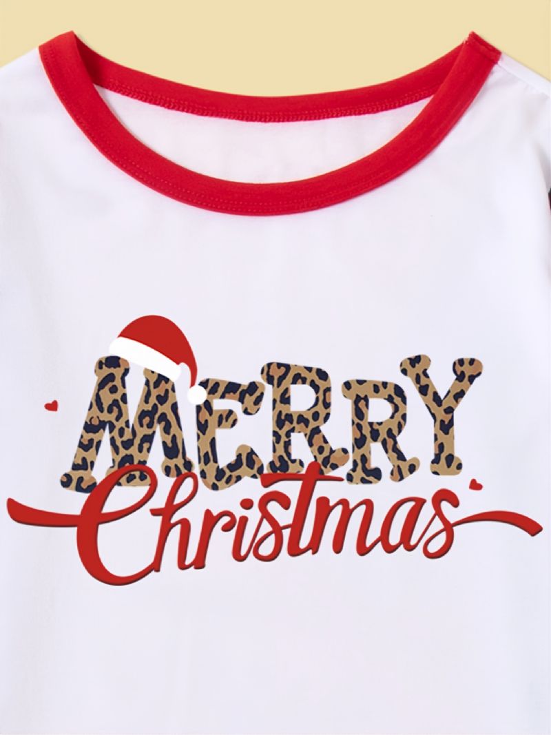 Jul Förälder-barn Casual Santa Alfabetet Print Pyjamas Set