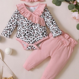 Newborn Bebis Flickor Kläder Långärmad Romper Byxa Set Spädbarn Outfit