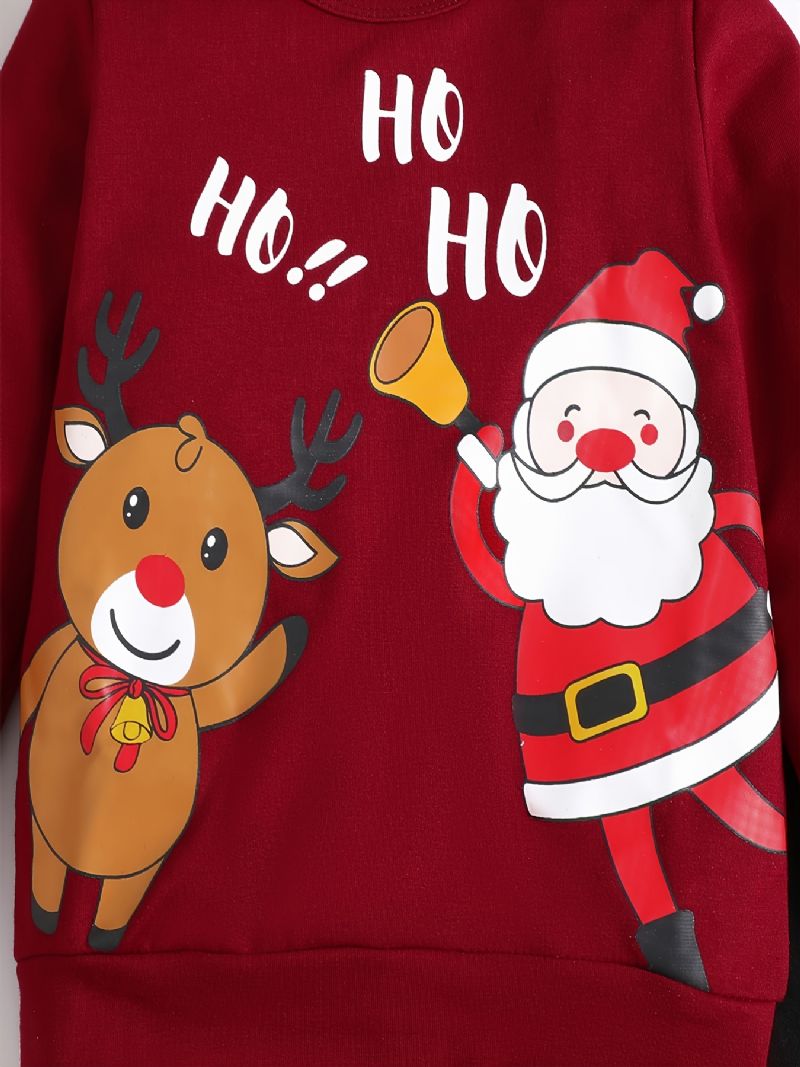 Pojkar Cartoon Christmas Printed Sweatshirt Byxor