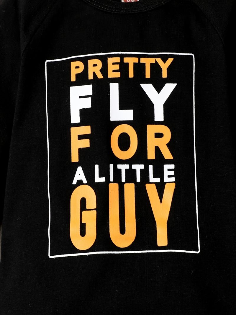 Pojkar Casual Simple Pullover Sweatshirts & Träningsbyxor Set Med Petty Fly Print