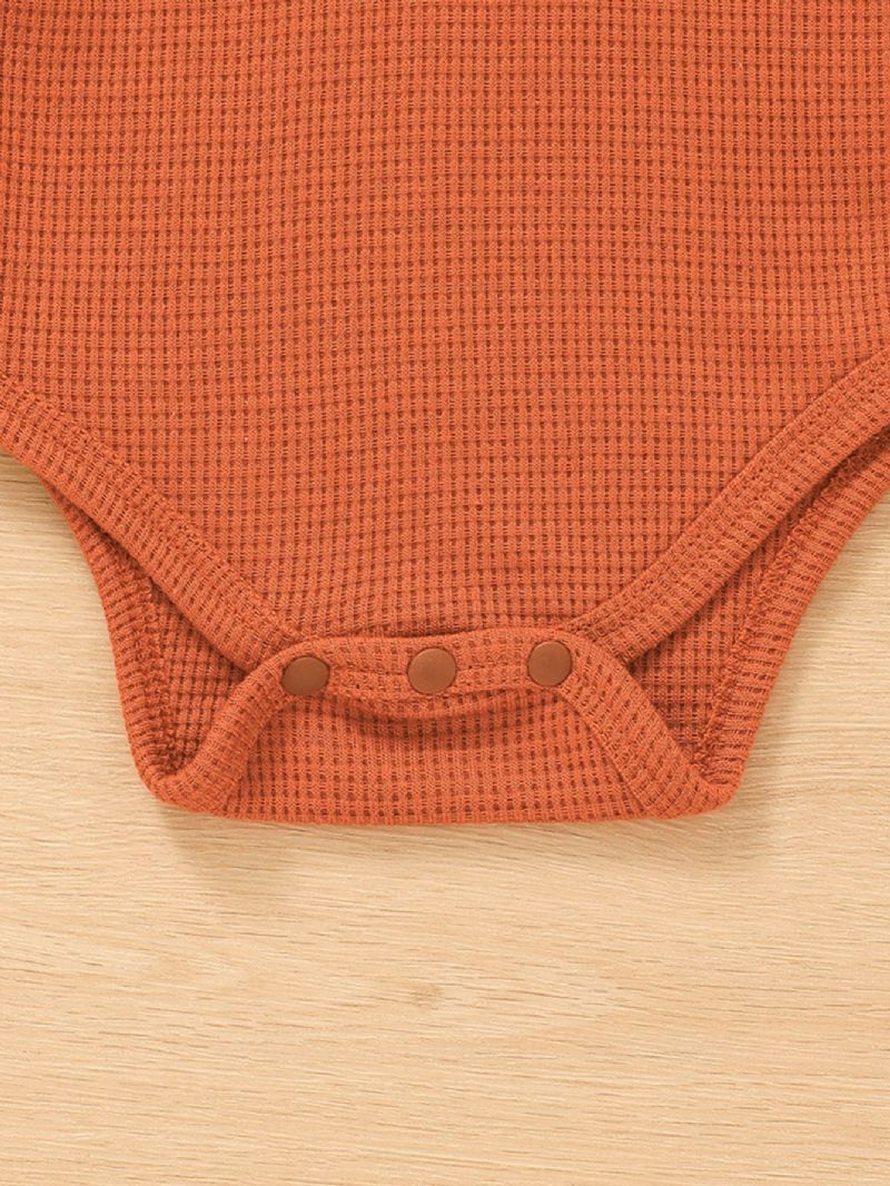 Pojkar Casual Solid Randiga Bodysuit Byxor Set