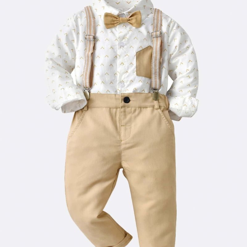 Pojkar Gentleman Bowtie Skjorta & Overall