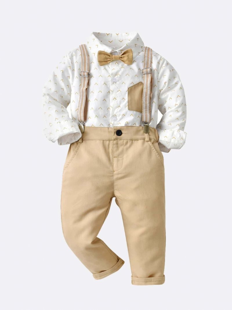 Pojkar Gentleman Bowtie Skjorta & Overall