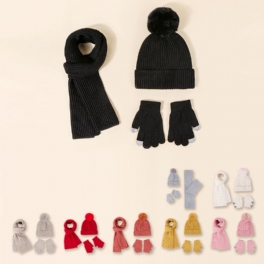 Bebis Flickor Barn Scarf Hatt Handskar Set