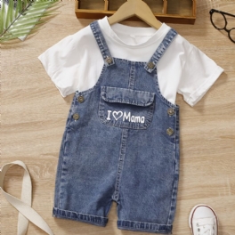 2st Bebis Pojkar Casual Solid T-shirt & Jeansbyxor Set