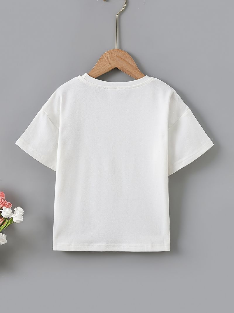 Bebis Flickor Color Block T-shirt Rundhalsad Kortärmad Top Barnkläder