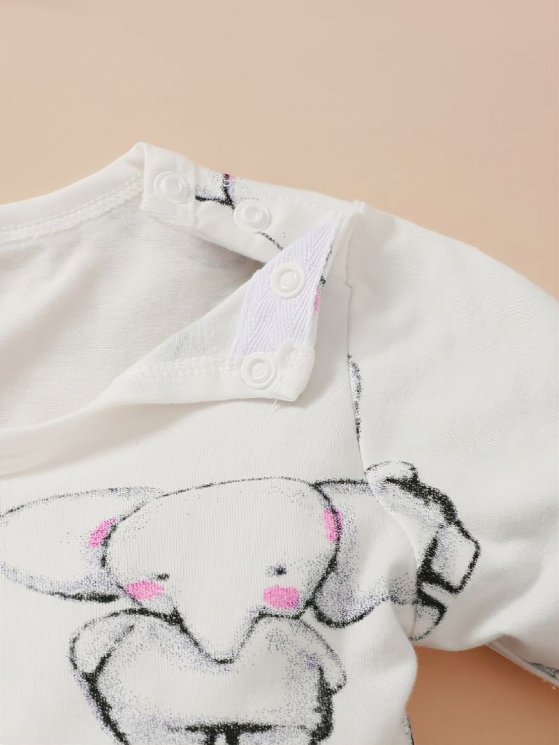 Bebis Flickor Elephant Print Långärmad Onesie