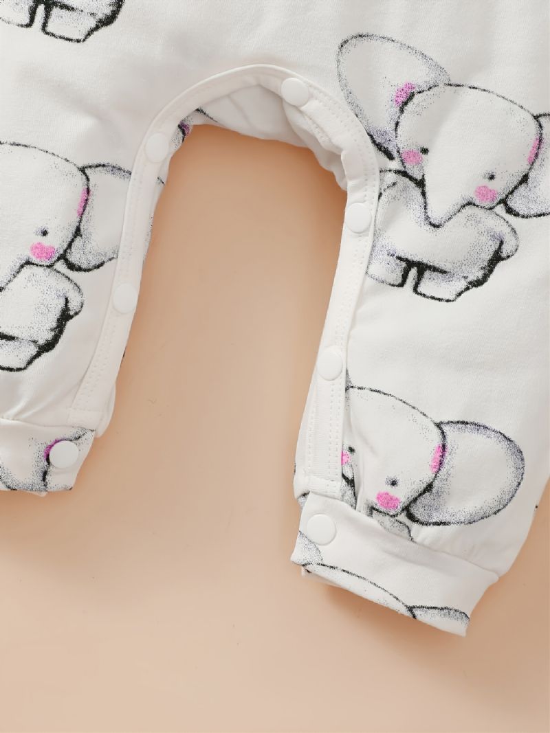 Bebis Flickor Elephant Print Långärmad Onesie