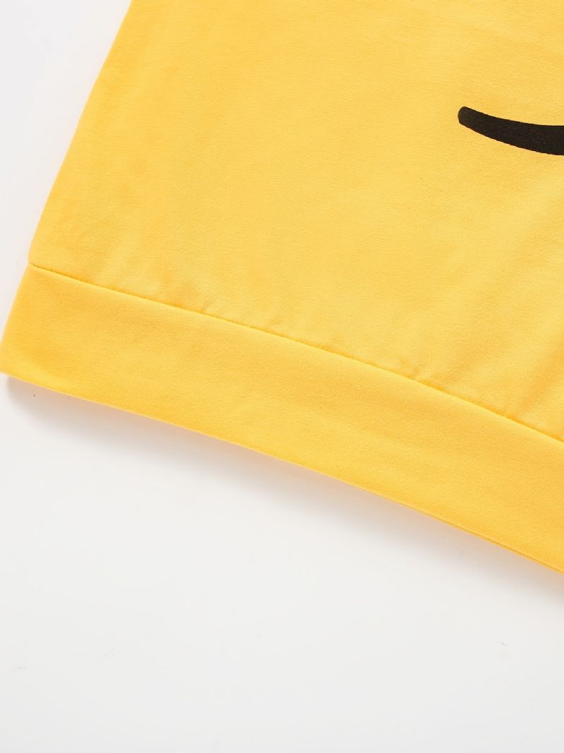 Bebis Pojkar Pullover Tecknat Tryck Långärmad T-shirt Och Byxor Med Rund Hals Barnkläder