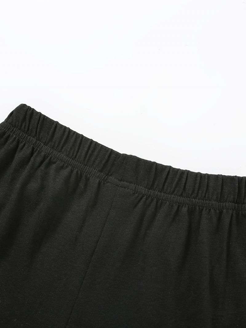 Bebis Pojkar Pullover Tecknat Tryck Långärmad T-shirt Och Byxor Med Rund Hals Barnkläder