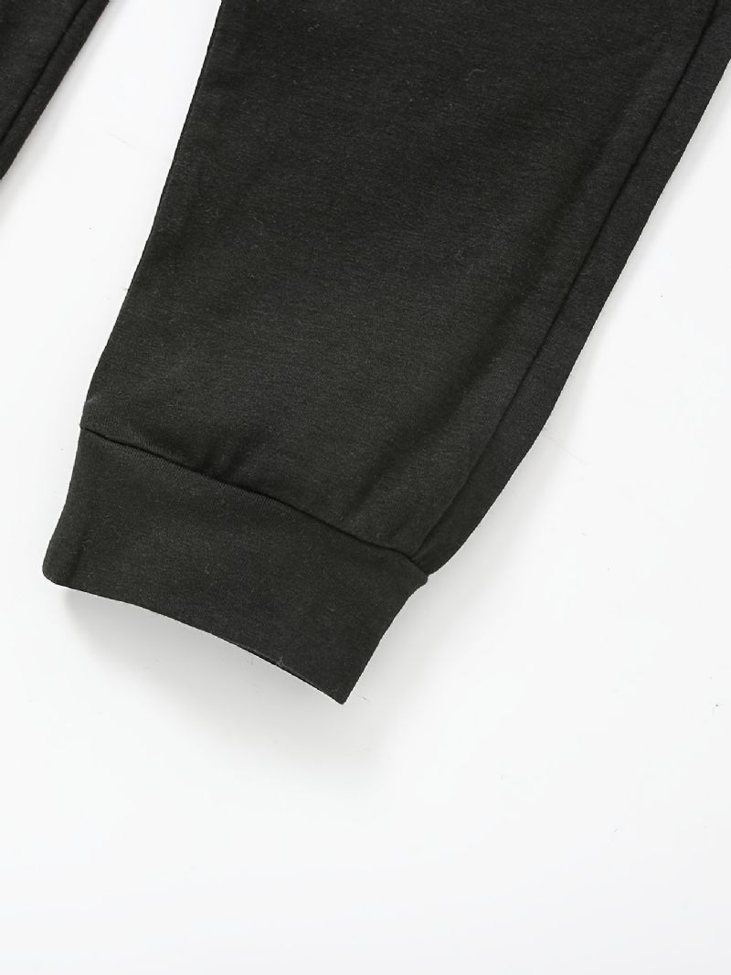 Bebis Pojkar Pullover Tecknat Tryck Långärmad T-shirt Och Byxor Med Rund Hals Barnkläder