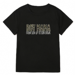 Casual Pojkar Mama T-shirt Med Rund Hals Lös Kortärmad Mode Sommar-t-shirts Toppar Damkläder