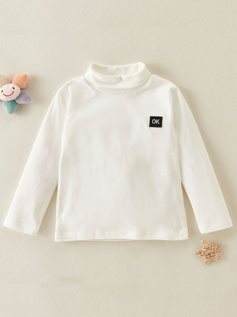 Enfärgad Långärmad T-shirt För Småbarnflicka