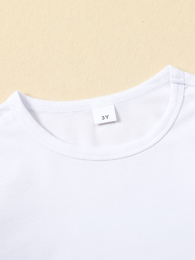 Flickor Casual Solid Enkel T-shirt Långärmad Crew Neck Basic Barnkläder För Vintern
