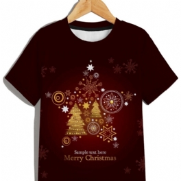 New Bebis Pojkar Crew Neck Christmas Tryckt T-shirt