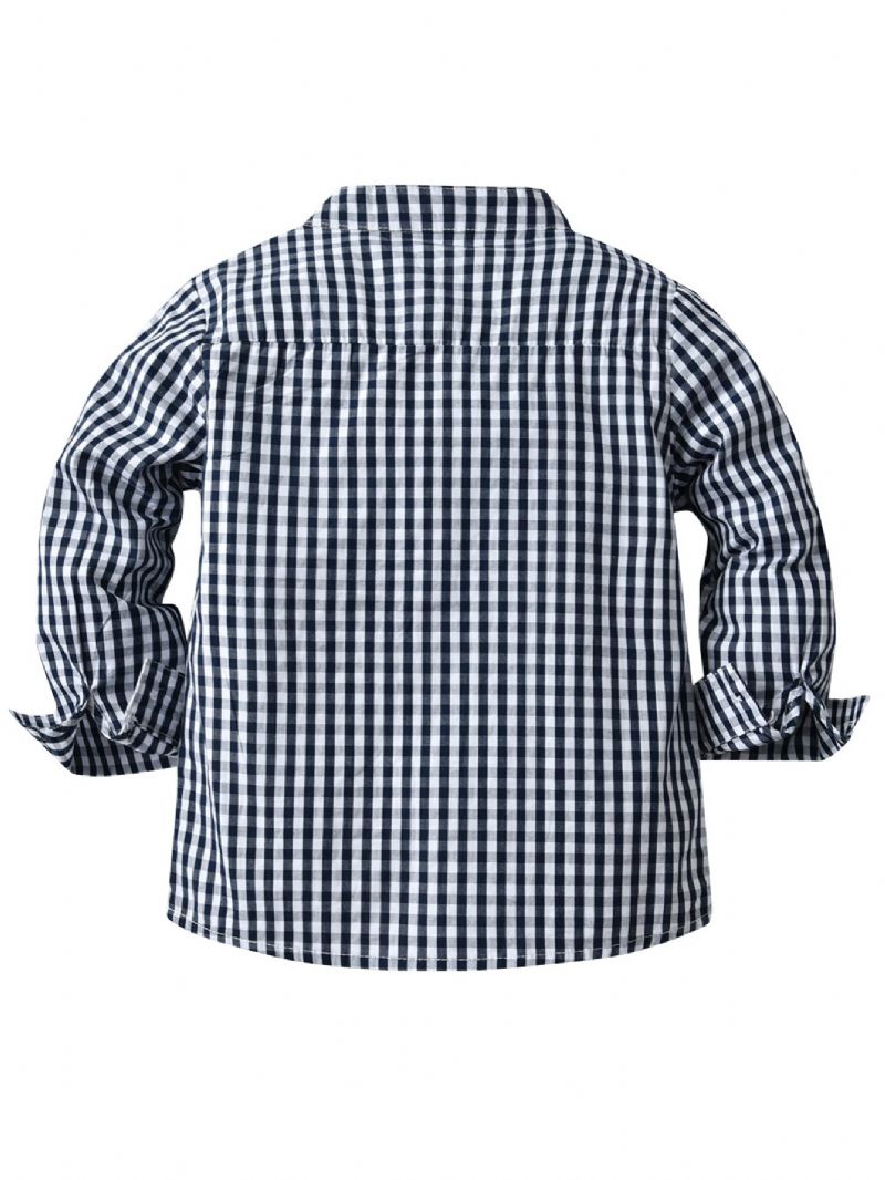 Ny Casual Pojkar Långärmad Skjorta Med Pläd