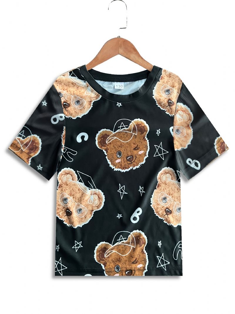 Pojkar Flickor Bear Mönster T-shirt Casual Kortärmad Barnkläder