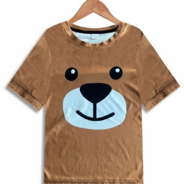 Pojkar Flickor Bear Mönster T-shirt Casual Kortärmad Barnkläder