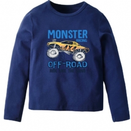 Pojkar Långärmad Skjorta Med Slogan Off Road Monster Racing