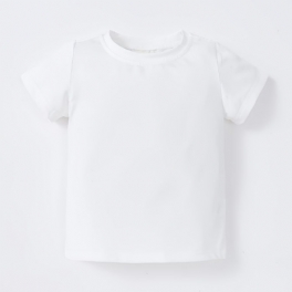 Småbarn Bebis T-shirt Basic Enfärgad Rund Hals Kortärmad Flickor Pojkar