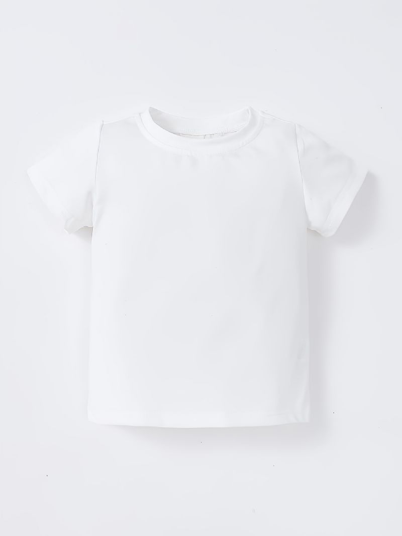 Småbarn Bebis T-shirt Basic Enfärgad Rund Hals Kortärmad Flickor Pojkar