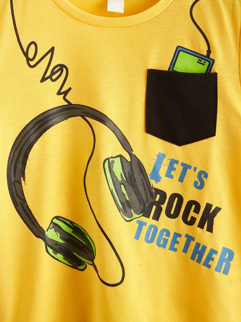 T-shirt För Flickor Creative Print Crew Neck Kortärmad Top Barnkläder