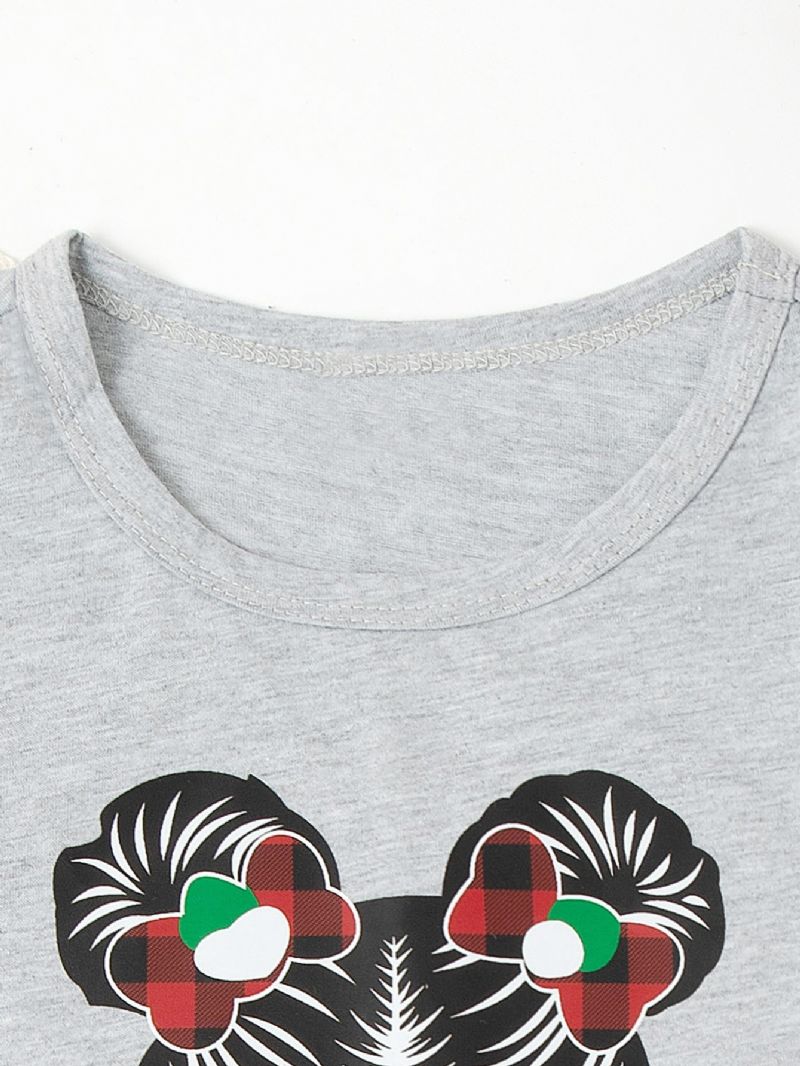 T-shirt Med Blommönster För Flickor För God Jul