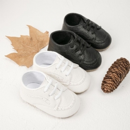 Infant Bebis Pojkar Pu Läder Loafers Prewalker Skor