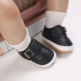 Infant Bebis Pojkar Sneakers Läder Mjuksulor Halkfria Prewalker-skor
