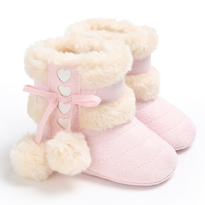 Infant Bebis Flickor Booties Mjuksulor Anti-slip High Top Prewalker Skor För Vintern