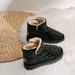 Snöskor För Flickor Läder Mjuksulor Fleece High Top Skor För Vintern
