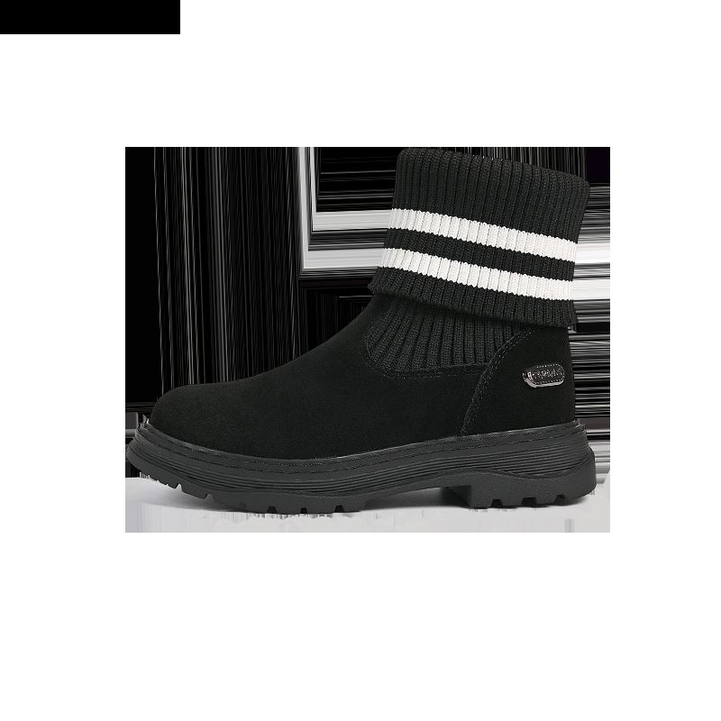 Tjejer Slip On Ankel Boots Mjuksulor Anti-slip High Sock Skor Vinter Nyhet