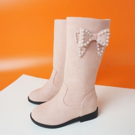 Barn Flickor Sido Zip Boots Med Rosettdesign För Höst Och Vinter Nytt