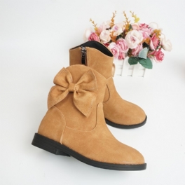 Barn Flickor Sido Zip Chelsea Boots Med Rosett Design För Höst Vinter Ny