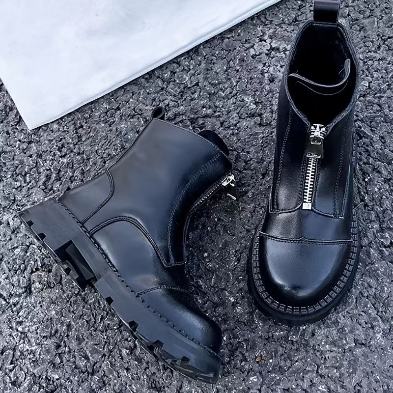 Barn High Top Tjocksulor Front Zipper Boots Mjuksulor Anti-halkskor För Pojkar Flickor