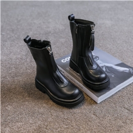 Barn Höst Vinter Flickor Bekväma Flat High Top Zipper Boots