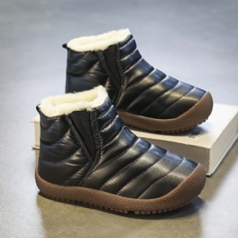 Bebis Flickor Pojkar Snökängor Plysch Vattentät High-top Slip On Outdoor Skor För Vintern