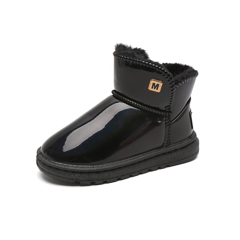 Flickor Casual Reflekterande Snöstövlar Fleece Termisk High Top Slip-on Boots För Vinter Utomhus